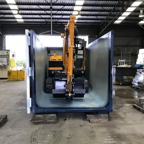 digger and scrap bin